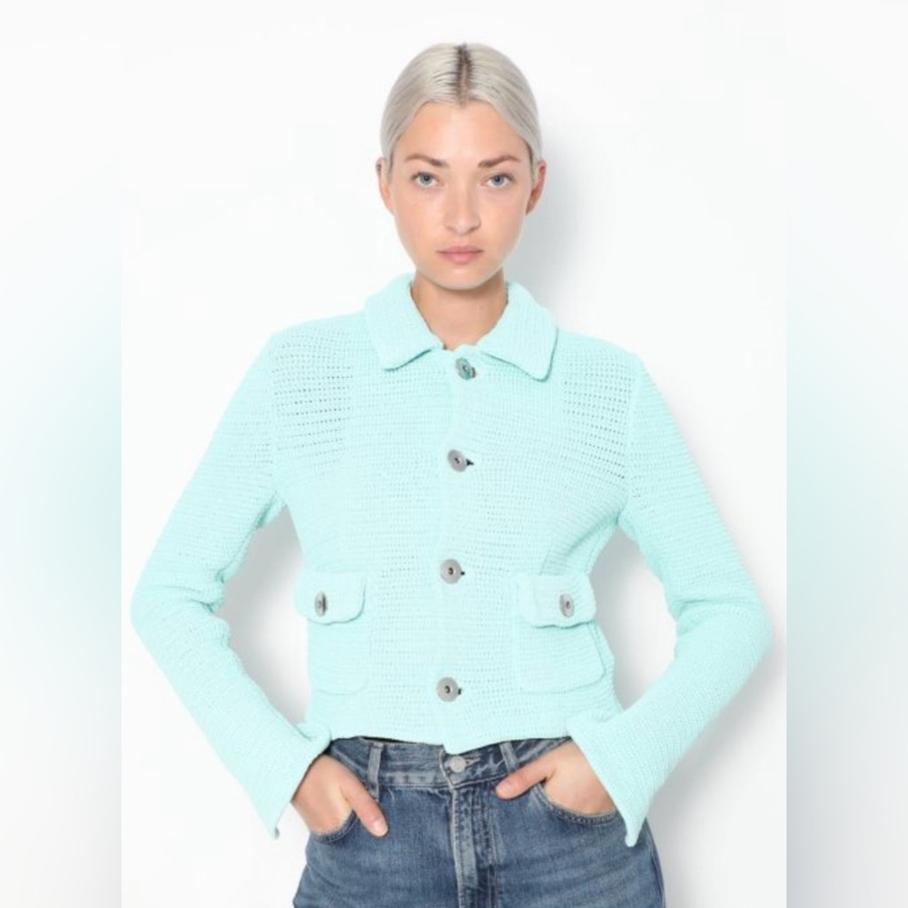Bottega Veneta light blue jacket and dress set M IT 44